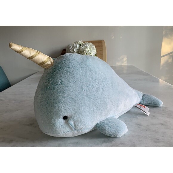 18" GUND Nori Narwhal Stuffed Plush Whale #6050381 - Picture 1 of 6